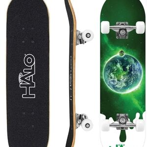 Halo Green Earth Design Skateboard